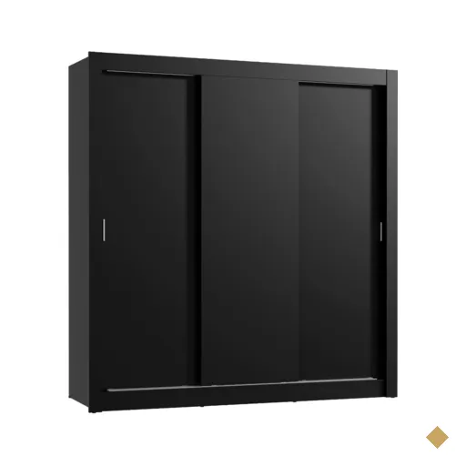 Guarda-Roupa Casal Madesa Mônaco 3 Portas de Correr - Preto