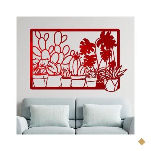 Quadro Decorativo Vaso Floral Vazado em MDF 65x42cm Up Art Personalizados…