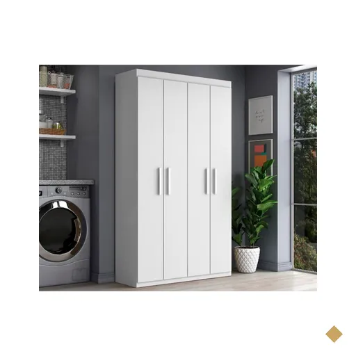 Armário Multiuso 4 Portas 6 Prateleiras Aramóveis Bem MM 102,6 cm - Branco
