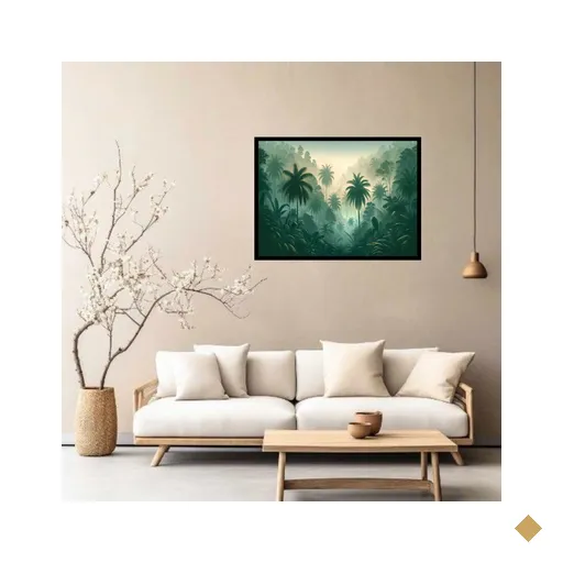 Quadro Decorativo Floresta Savana - 50x70cm:moldura Preta