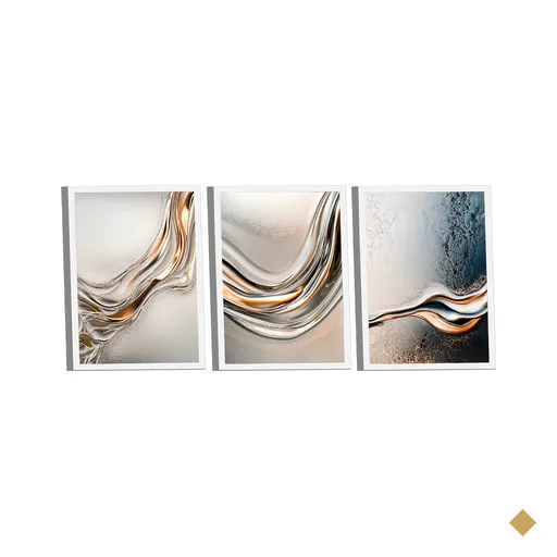 Quadro Decorativo Prata Líquida