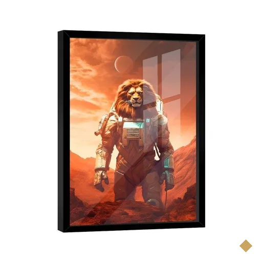 Quadro Leão Astronauta -- Br Artes