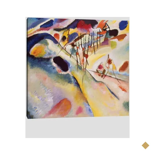 Quadro Kandinsky Paisagem Tela No Chassi 60X60Cm