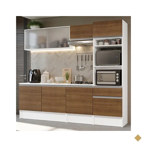 Armário de Cozinha Completa 240cm Branco/Rustic Topazio Madesa 05