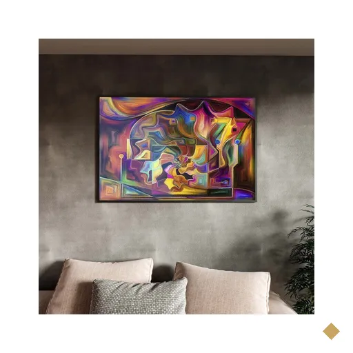 Quadro Decorativo Tela Canvas Abstrato Persona Com Moldura e Vidro Preto -…
