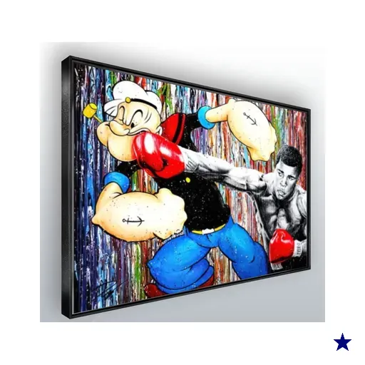 Quadro Decorativo Popeye Lutando Street art:90x60 cm/BORDA INFINITA