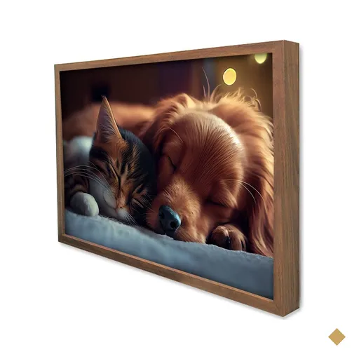 Quadro Decorativo Amigos Pet em Moldura Caixa Tacolado Moldura Caixa Alta 4,5cm…
