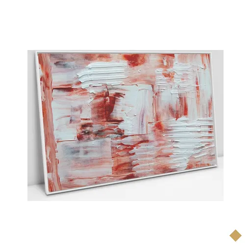 Quadro Decorativo em Canvas Abstrato Vermelho e Branco TaColado Moldura…