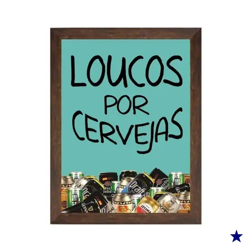 QUADRO VIDRO PORTA TAMPINHA FRASE DECORATIVA MDF VINTAGE