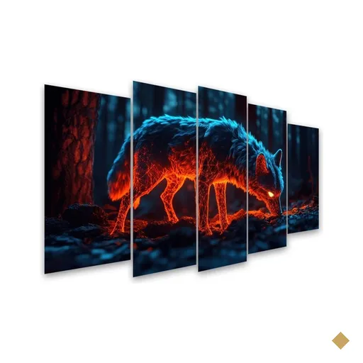 Kit Quadro Decorativo Animais V2 para Sala de Estar 78x42cm A79 - Pallazio