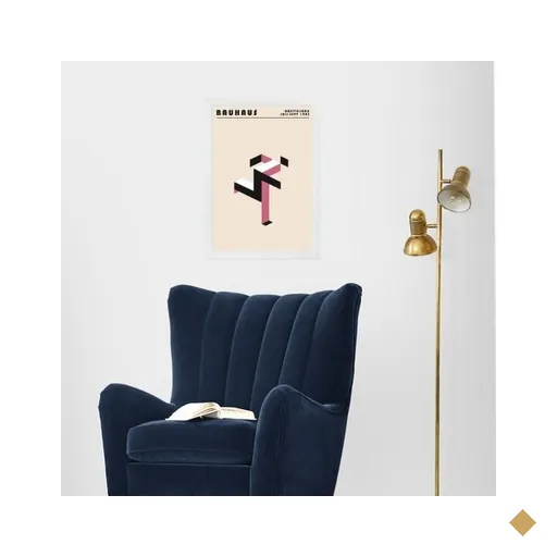 Quadro Bauhaus Pink Poster - Running Man 24x18cm - com Vidro:moldura Branca