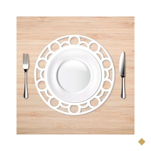 Sousplat em MDF Geométrico Branco