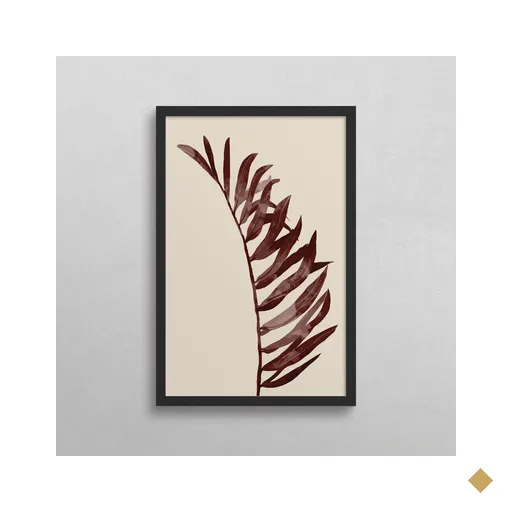 Quadro Folhas - 158 - 450x300mm - Com Vidro