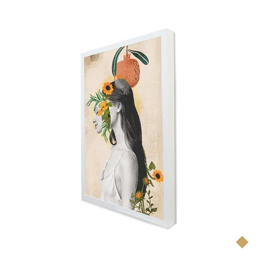 Quadro Decorativo Caixa Alta com Vidro Abstrato Face Flowers TaColado Moldura…