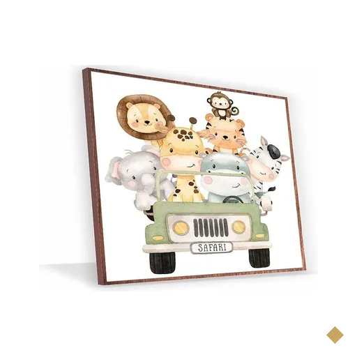 Quadro Turma do Jeep Canvas sem Vidro Tamanho/moldura 40x30 Baixa Cor Madeira