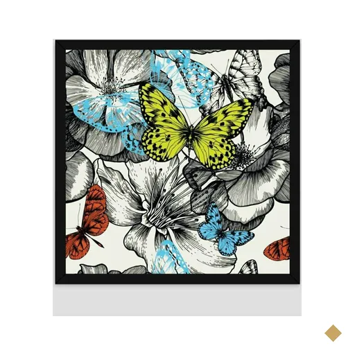 Quadro Nature 2 Vinil Moldura Preta 50X50Cm