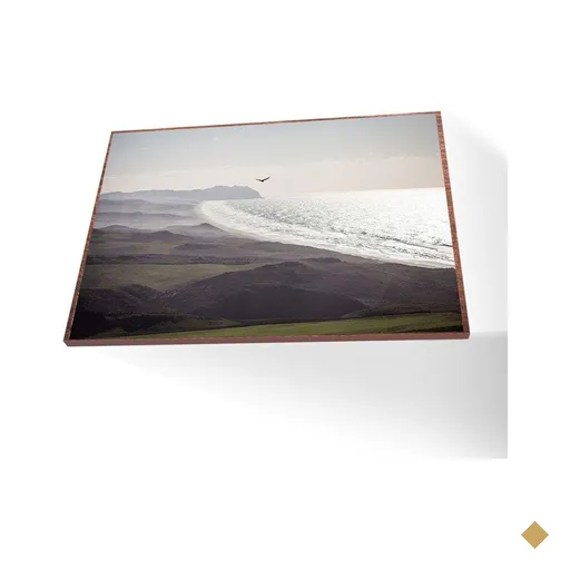 Quadro Mar Calmo Canvas sem Vidro Tamanho-moldura 40x30 Baixa Cor Madeira