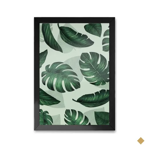 Quadro Decorativo Folhas Verdes-24x34Cm