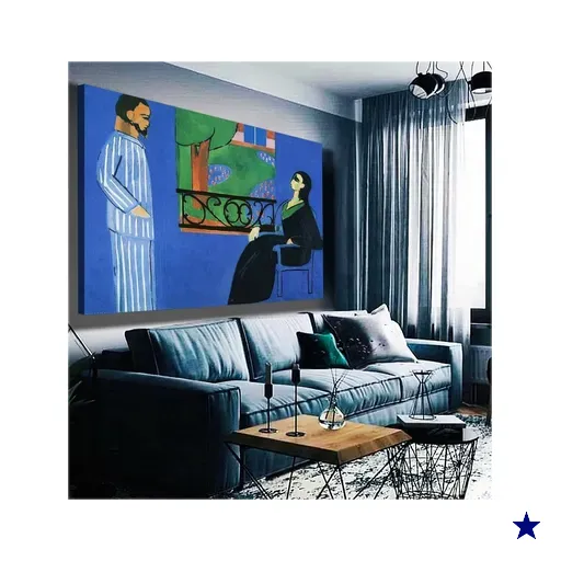 Quadro Decorativo Henri Matisse A Conversa:90x60 cm/PRETA