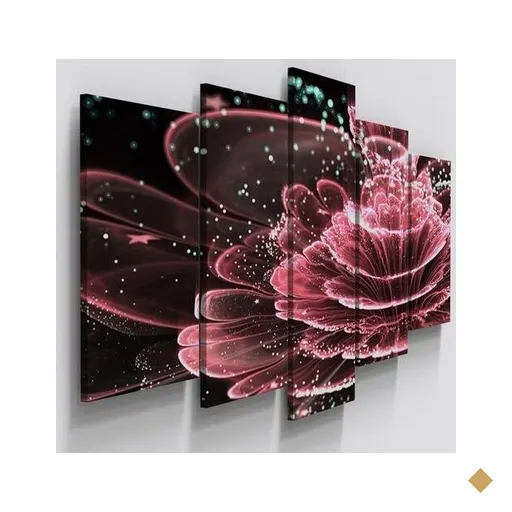 Quadro Decorativo Tigre Abstrato MDF 115x60cm 5 Peças