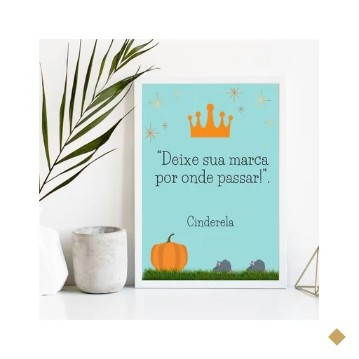 Quadro Deixe Sua Marca por Onde passar 24x18cm - com Vidro:madeira Branca