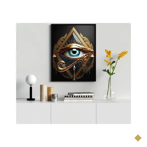 Quadro Decorativo Olho De horus 45x34cm:madeira Preta