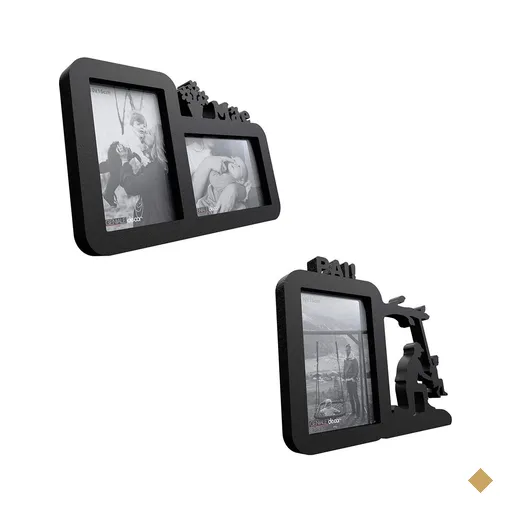 2 Quadros Decorativo Para Presentear Pais Recordação Familia:Preto
