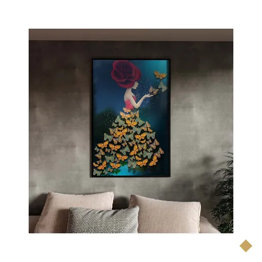 Quadro Decorativo Tela Canvas Conceito Butterfly Mistress Com Moldura e Vidro…