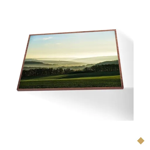 Quadro Paisagem Campo Verde Canvas sem Vidro Tamanho Moldura 60x40 Caixa Madeira