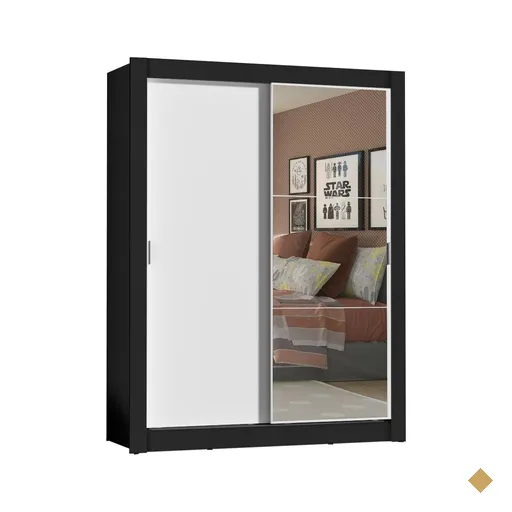 Guarda-Roupa Solteiro Madesa Denver 2 Portas de Correr com Espelho -…