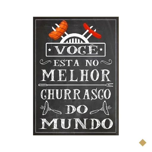 Placa quadro decorativo A5 - 15 x 21 Churrasco