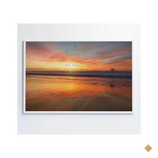 Quadro Litoral No Pôr Do Sol 90x60 Cm Tecido Canvas