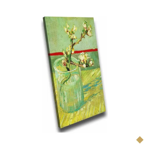 Quadro Decorativo Van Gogh Amendoeira Em Flor:120x80 cm/DOURADA
