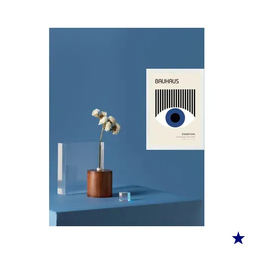 Quadro Arte Olho Azul - Bauhaus 33x24cm:moldura Branca