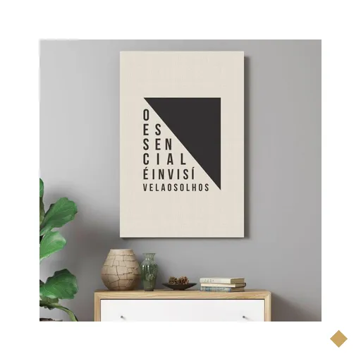 Quadro Decorativo 1 Peça 60X40 Mdf O Essencial É Invisível