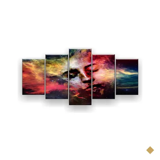 Quadro Decorativo Rosto Perdido Na Galáxia 129x61 5pc Sala