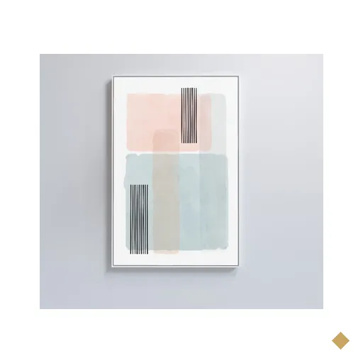 Quadro Abstrato Rosa e Azul - 80x120 Cm - Adesivo Fotográfico