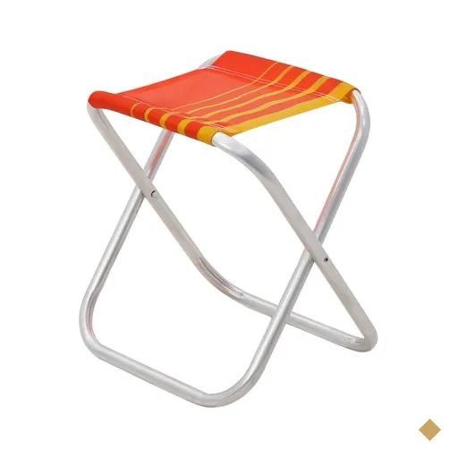 Banqueta de Praia Tramontina Fiji em Alumínio com Assento Laranja e Amarelo