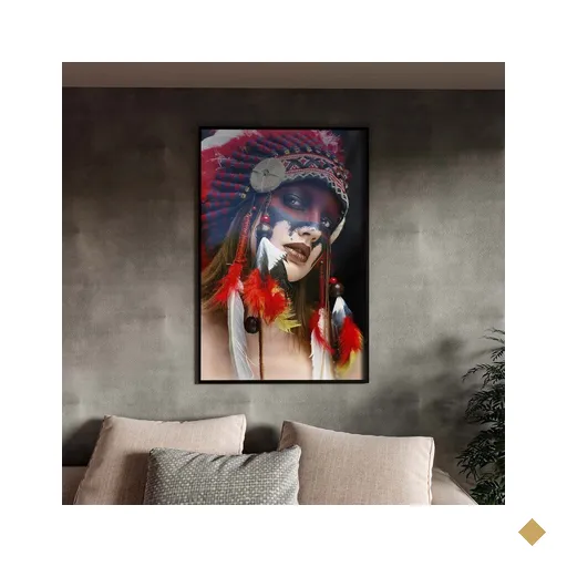 Quadro Decorativo Tela Canvas Conceito Cultural India com Moldura e Vidro Preto…
