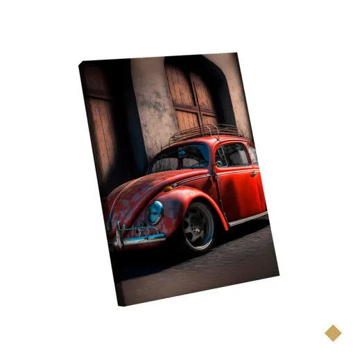 Quadro Fusca Vermelho Intenso -- BR ARTES