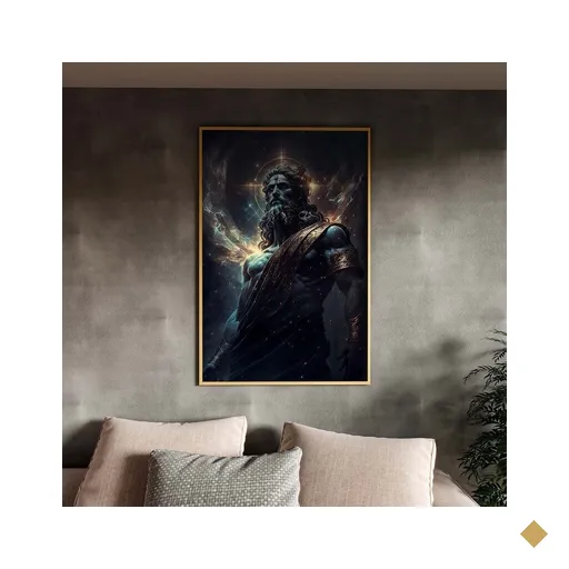 Quadro Decorativo Tela Canvas Conceito Deus do Universo com Moldura Dourada -…