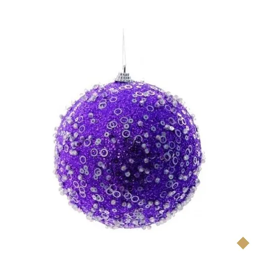 Bolas Arvore de Natal Açúcar Roxo - 6 Unidades 8 Cm