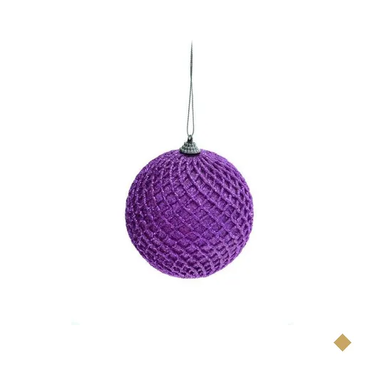 Bolas Arvore de Natal Glitter Quadriculada Rosa - 6 Unidades 8 Cm