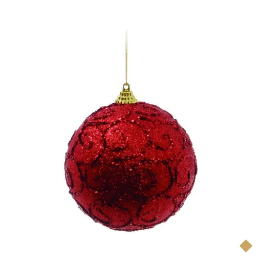 Bolas Arvore de Natal Vermelho - 6 Unidades 8 Cm