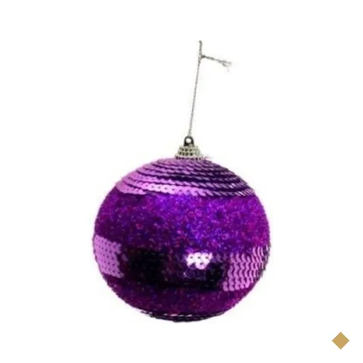 Bola Arvore de Natal com Lantejoula Rosa - 15 Cm