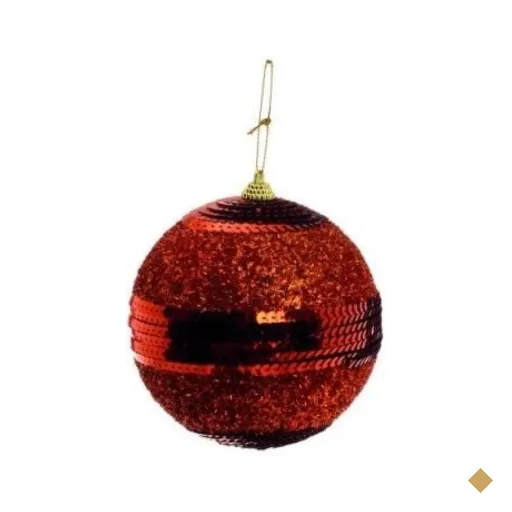 Bolas Arvore de Natal Cobre Claro com Lantejoula - 15 Cm