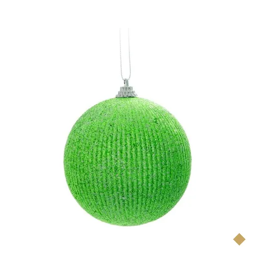 Bolas Arvore de Natal Glitter Verde - 6 Unidades 8 Cm