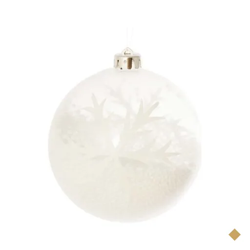 Bola Árvore de Natal Floco Branco - 6 Unidades 8 Cm