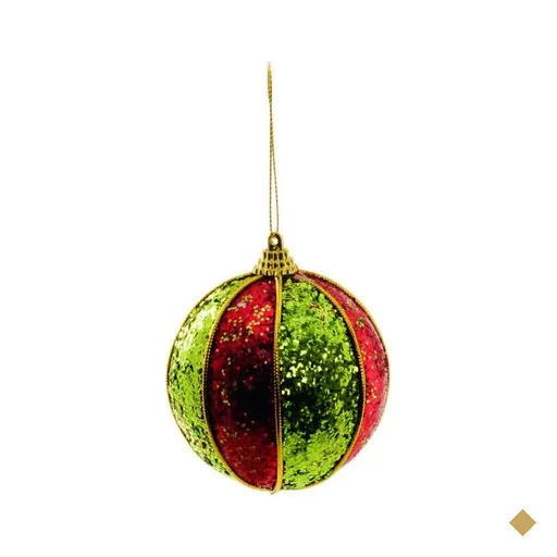 Bolas Arvore de Natal Verde Vermelho - 6 Unidades 10 Cm