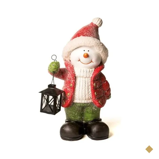 Boneco De Neve Resina Decoração Natal 40Cm Branco